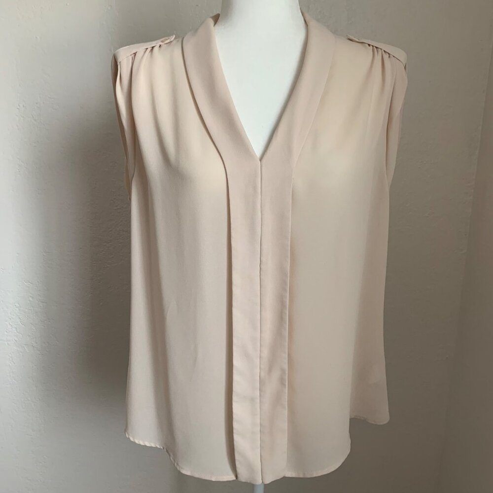 JOE FRESH Pale Pink Sleeveless Semi Sheer Blouse L